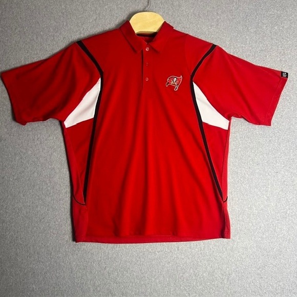 NFL Team Apparel Men's‎ Red Tampa Bay Buccaneers Short Sleeve Polo Shirt Size XL - Picture 1 of 8